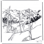 Winter coloring pages - Snow in Yellowstone 1