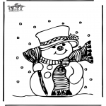 Winter coloring pages - Snowman 1
