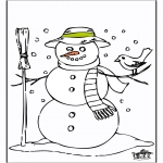 Winter coloring pages - Snowman 2