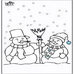 Winter coloring pages - Snowman 4