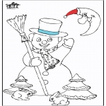 Winter coloring pages - Snowman 5