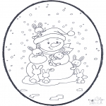 Crafts pricking cards - Snowman prickingcard