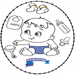 Theme coloring pages - Stitchingcard baby 2