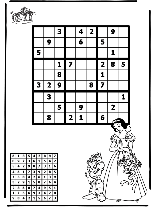 Sudoku snow white - puzzle