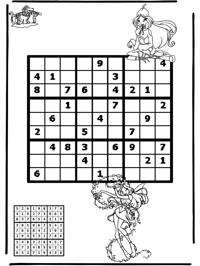 Sudoku Winx - puzzle