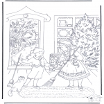 Christmas coloring pages - Sweeping at X-mas