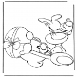 Theme coloring pages - Teddybear with easter egg