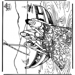 Bible coloring pages - The great catch of fish 2