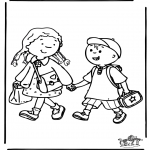 Kids coloring pages - To school 3