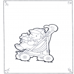 Kids coloring pages - Toddler in buggy