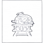 Kids coloring pages - Toddler on chair