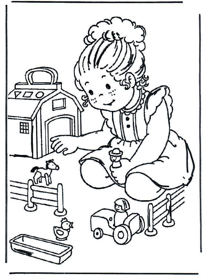 Toy farm - Coloring page toys