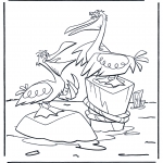 Animals coloring pages - Two pelicans