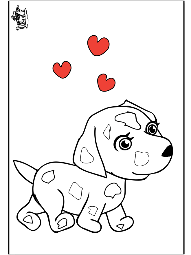 Puppy Valentines Day Coloring Pages