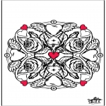 Theme coloring pages - Valentine Flowers