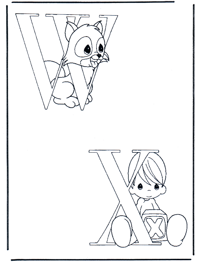 W and X - Alphabeth coloring pages