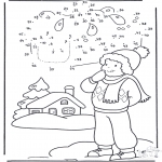 Winter coloring pages - Winter number drawing 1