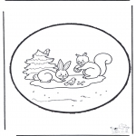Winter coloring pages - Winter prickingcard 3