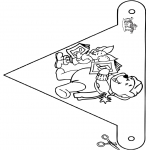 Christmas coloring pages - X-mas decorationflag 5