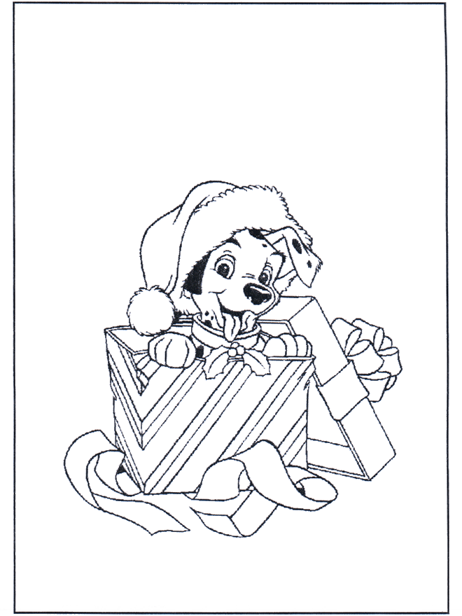 X-mas dog - Coloring pages Christmas