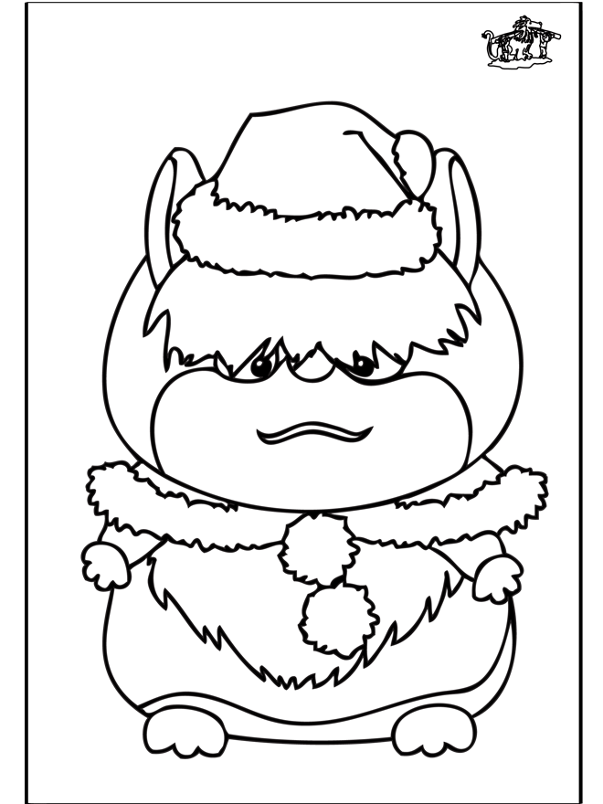 X-mas hamster 1 - Coloring pages Christmas
