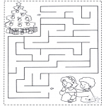 Christmas coloring pages - X-mas labyrinth 1