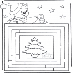 Christmas coloring pages - X-mas labyrinth 3