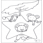 Christmas coloring pages - X-mas mouse