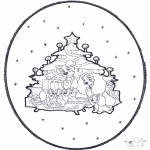 Christmas coloring pages - X-mas prickingcard 1