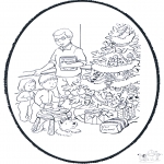 Christmas coloring pages - X-mas prickingcard 10