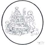 Christmas coloring pages - X-mas prickingcard 11