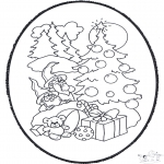 Christmas coloring pages - X-mas prickingcard 12