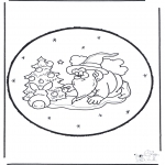 Christmas coloring pages - X-mas prickingcard 13