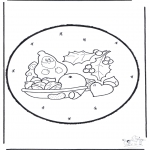 Christmas coloring pages - X-mas prickingcard 17