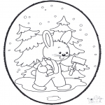 Christmas coloring pages - X-mas prickingcard 18