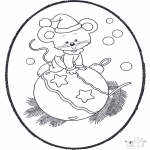 Christmas coloring pages - X-mas prickingcard 19