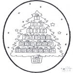 Christmas coloring pages - X-mas prickingcard 20