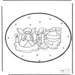 Christmas coloring pages - X-mas prickingcard 23