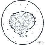 Christmas coloring pages - X-mas prickingcard 3