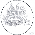 Christmas coloring pages - X-mas prickingcard 7