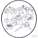 Christmas coloring pages - X-mas prickingcard 8