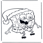 Christmas coloring pages - X-mas Spongebob 1
