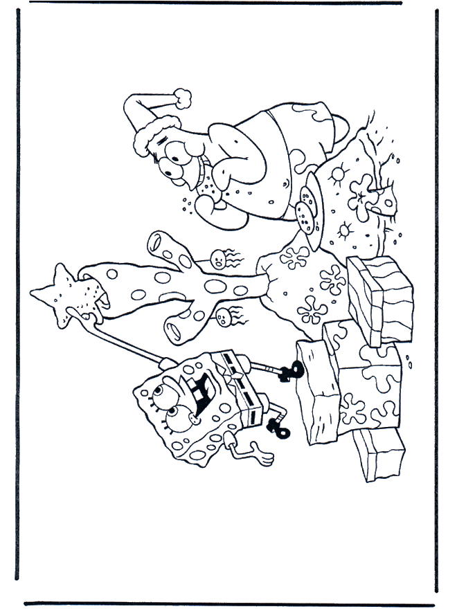 X-mas Spongebob 2 - Coloring pages Christmas