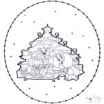 Christmas coloring pages - X-mas stitchingcard 1