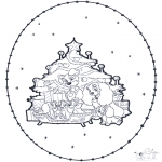 Christmas coloring pages - X-mas stitchingcard 1