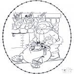 Christmas coloring pages - X-mas stitchingcard 10