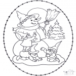Christmas coloring pages - X-mas stitchingcard 11
