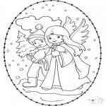 Christmas coloring pages - X-mas stitchingcard 12