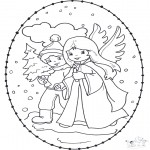 Christmas coloring pages - X-mas stitchingcard 12