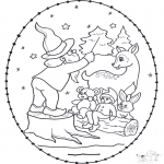 Christmas coloring pages - X-mas stitchingcard 13